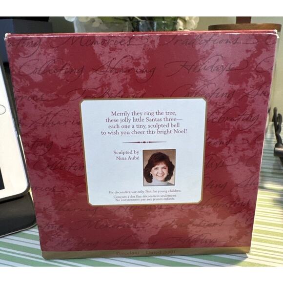 2001 Hallmark Keepsake Ornament Jolly Santa Bells Set of 3 Open Box - Picture 9 of 10